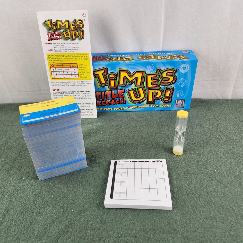 Time's Up! Title Recall Party Game 4+ Players Ages 12+ R&R‎ Games 2009